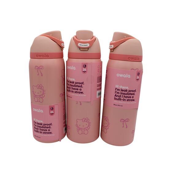 Hello Kitty Owala Water Bottle 32 oz, Leakproof, Stainless Steel Insulated, Rare - Picture 2 of 12
